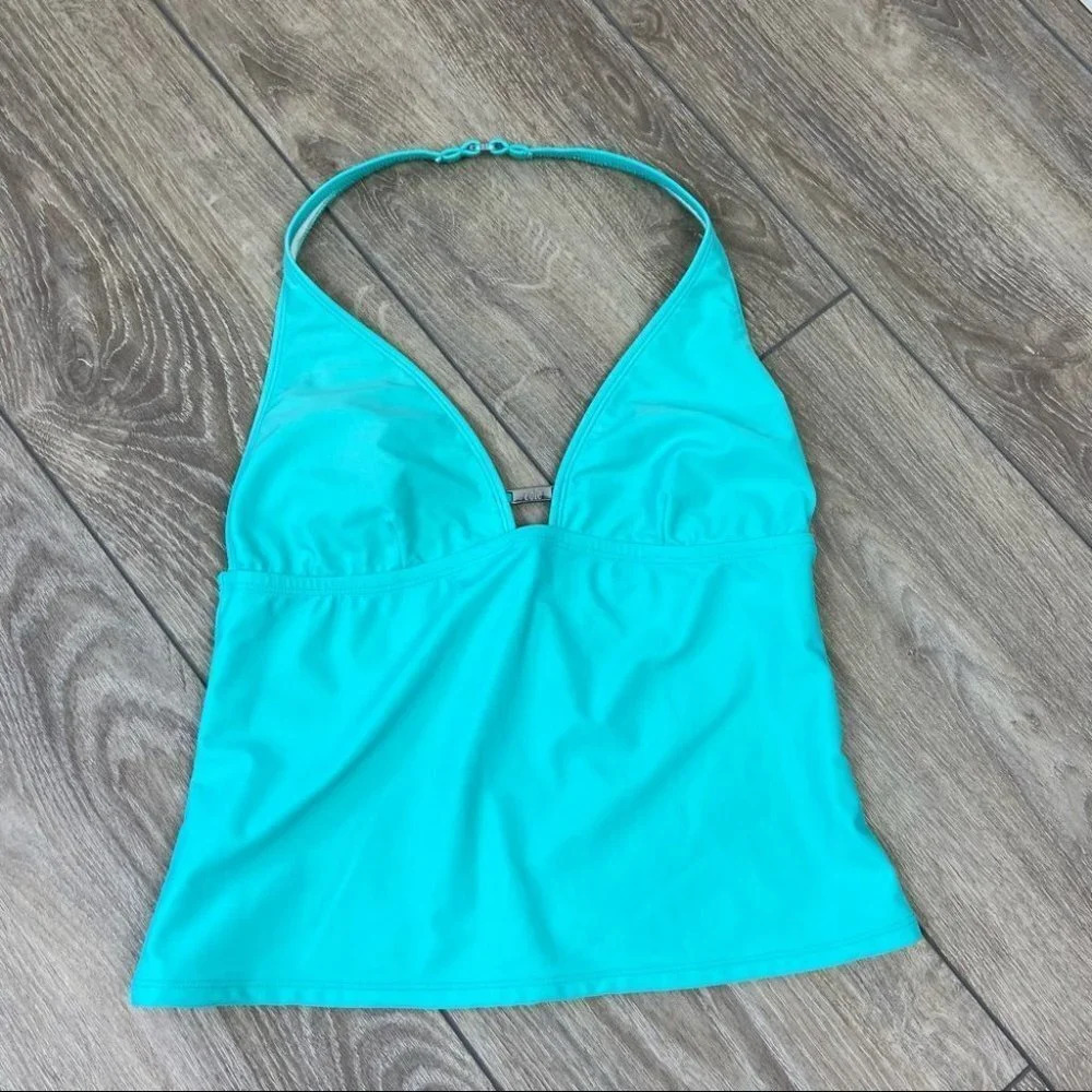 Cole of California Blue Halter Tankini  Swim Top